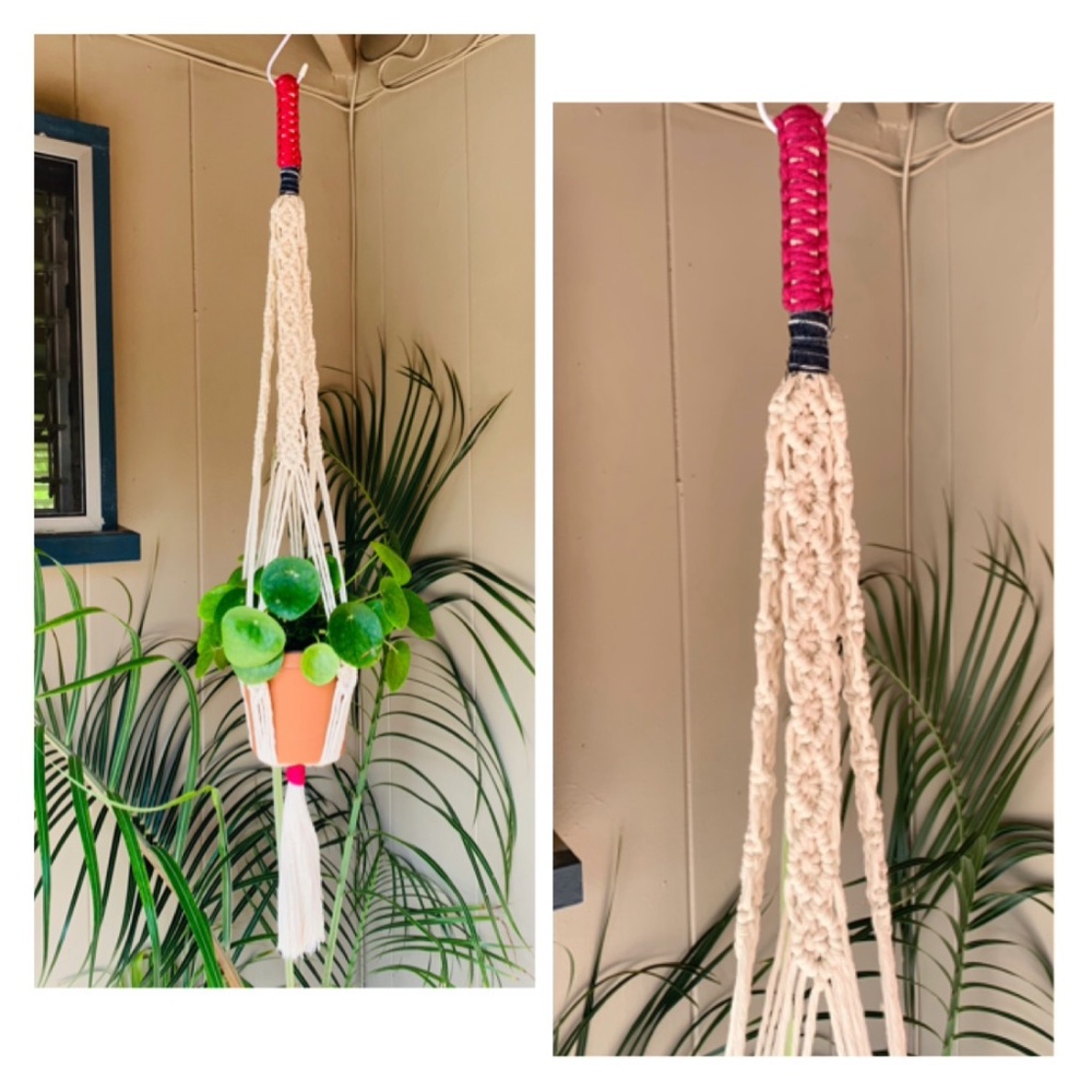 Hand Crafted Boho Macrame Plant Hanger - Picture 1 of 9
